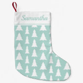 Weihnachtsbaum Mint Grün Muster mit Individuelle N Kleiner Weihnachtsstrumpf (Vorderseite)