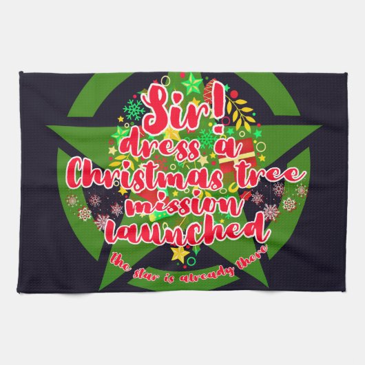 Weihnachtsbaum, Mission, Armee Geschirrtuch (Horizontal)