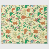 Weihnachtsbaum, Mistelzweig und MäusePackpapier Geschenkpapier (Flach)