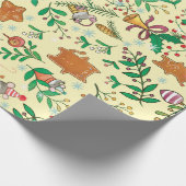 Weihnachtsbaum, Mistelzweig und MäusePackpapier Geschenkpapier (Ecke)