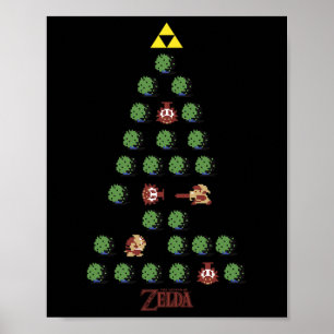 Weihnachtsbaum mit 8 bit poster