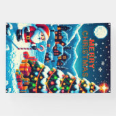 Weihnachtsbaum mit 8 bit und Weihnachtsmann Banner (Horizontal)