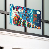 Weihnachtsbaum mit 8 bit und Weihnachtsmann Banner (Äußeres Gebäude)