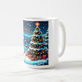 Weihnachtsbaum mit 8 bit und Weihnachtsmann Kaffeetasse (VorderseiteRechts)