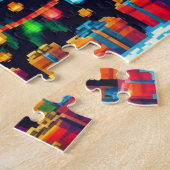 Weihnachtsbaum mit 8 bit und Weihnachtsmann Puzzle (Seite)