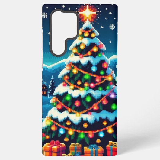 Weihnachtsbaum mit 8 bit und Weihnachtsmann Samsung Galaxy Hülle (Rückseite)