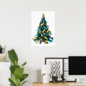 Weihnachtsbaum mit Bändern Poster (Heimbüro)
