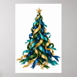 Weihnachtsbaum mit Bändern Poster