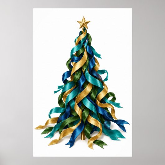 Weihnachtsbaum mit Bändern Poster (Vorne)