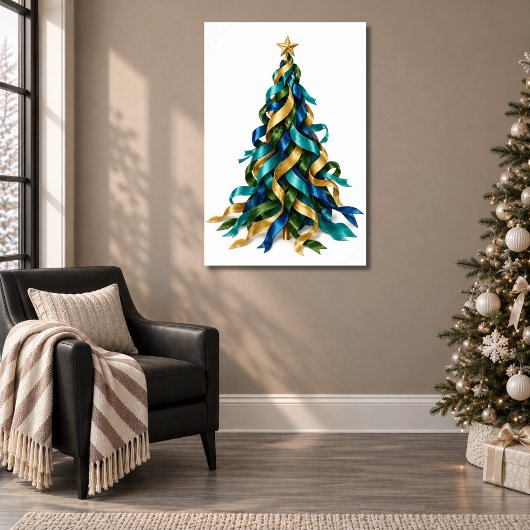 Weihnachtsbaum mit Bändern Poster