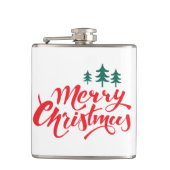 Weihnachtsbaum mit Bäumen Flachmann (Vorderseite)