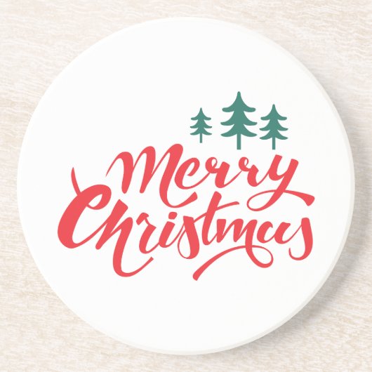 Weihnachtsbaum mit Bäumen Getränkeuntersetzer (Vorne)