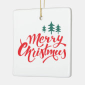 Weihnachtsbaum mit Bäumen Keramikornament (Links)