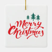 Weihnachtsbaum mit Bäumen Keramikornament (Rückseite)