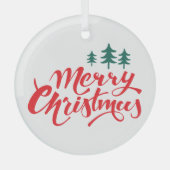 Weihnachtsbaum mit Bäumen Ornament Aus Glas (Vorderseite)