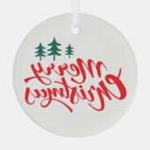 Weihnachtsbaum mit Bäumen Ornament Aus Glas (Rückseite)