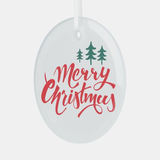 Weihnachtsbaum mit Bäumen Ornament Aus Glas (Vorderseite links)