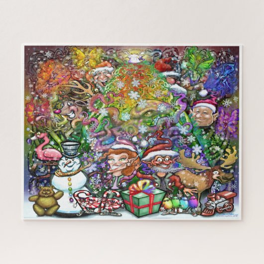 Weihnachtsbaum mit Beschneiungen Puzzle (Horizontal)