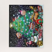 Weihnachtsbaum mit Beschneiungen Puzzle (Vertikal)
