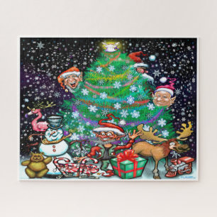 Weihnachtsbaum mit Beschneiungen Puzzle