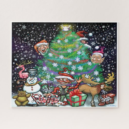 Weihnachtsbaum mit Beschneiungen Puzzle (Horizontal)