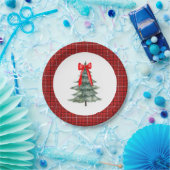 Weihnachtsbaum mit Bow und Kariert Pappteller (Party)