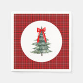 Weihnachtsbaum mit Bow und Kariert Serviette (Vorderseite)