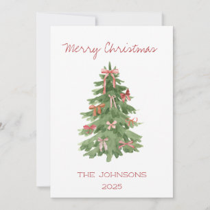 Weihnachtsbaum mit Bows Flat Holiday Card Feiertagskarte