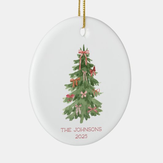 Weihnachtsbaum mit Bows Holiday Keramik Ornament (Rechts)