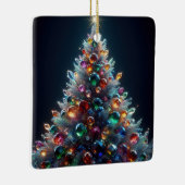 Weihnachtsbaum mit bunten Glasbaumchen Keramikornament (Rechts)