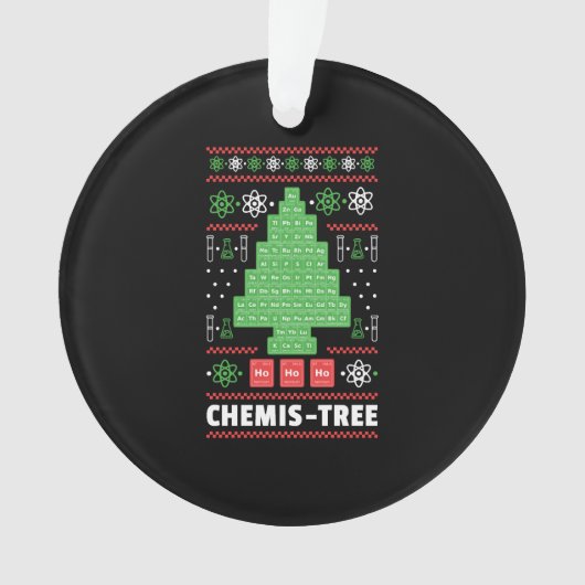 Weihnachtsbaum mit Chemie Ornament (Vorderseite)