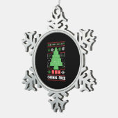 Weihnachtsbaum mit Chemie Schneeflocken Zinn-Ornament (Rechts)