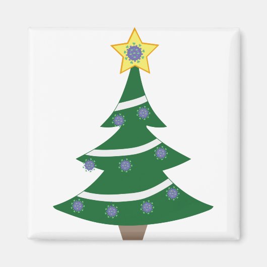 Weihnachtsbaum mit Covid Molecules Magnet (Vorne)