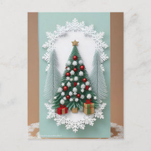 Weihnachtsbaum mit Dekorationen Postkarte