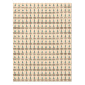 Weihnachtsbaum mit Dekorationsrot beugt Tischdecke (Vorderseite)