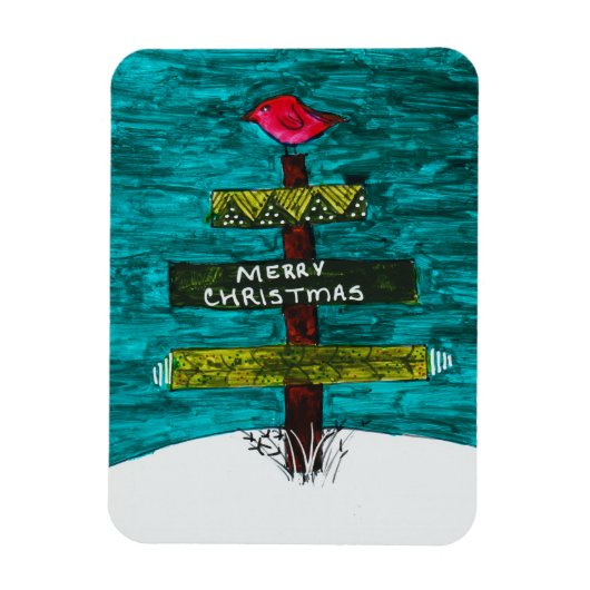 Weihnachtsbaum mit einem Red Bird Magnet (Vertikal)