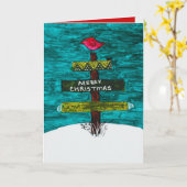 Weihnachtsbaum mit einem Roten Vogel Karte (Gelbe Blume)