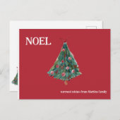 Weihnachtsbaum mit festem Aquarell Postkarte (Vorne/Hinten)