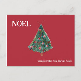 Weihnachtsbaum mit festem Aquarell Postkarte