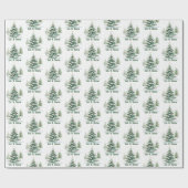 Weihnachtsbaum mit festlichem Schnee zum Schnee Geschenkpapier (Flach)