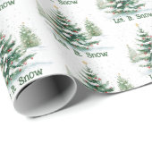 Weihnachtsbaum mit festlichem Schnee zum Schnee Geschenkpapier (Rolleneckpunkt)