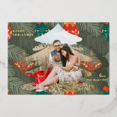 Weihnachtsbaum mit Foil-Text Folien Feiertagskarte (Vorderseite)