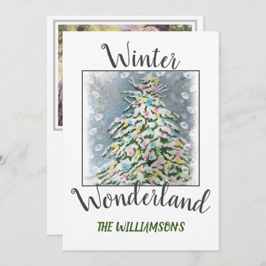 Weihnachtsbaum mit Foto Feiertagskarte (Vorne/Hinten)