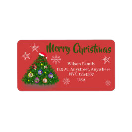 Weihnachtsbaum mit Fotos Adressaufkleber