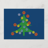 Weihnachtsbaum mit Friedenszeichen Feiertagspostkarte (Vorderseite)