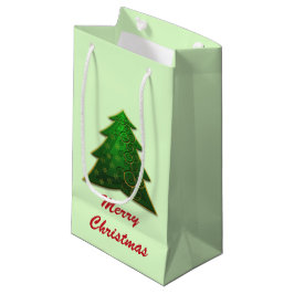 Weihnachtsbaum mit frohen Weihnachten Kleine Geschenktüte