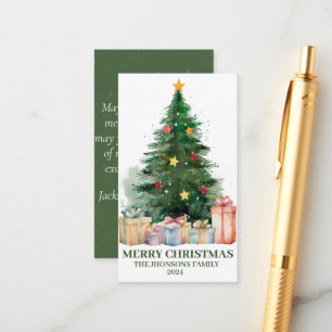 Weihnachtsbaum mit Geschenken Begleitkarte
