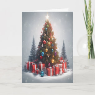 Weihnachtsbaum mit Geschenken Feierlich Karte