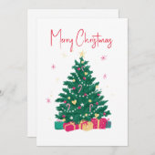 Weihnachtsbaum mit Geschenken Feiertagskarte (Vorne/Hinten)