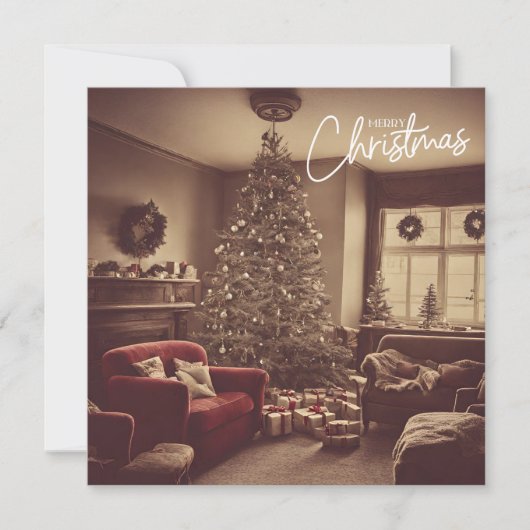 Weihnachtsbaum mit Geschenken Feiertagskarte (Vorderseite)